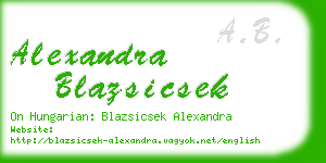 alexandra blazsicsek business card